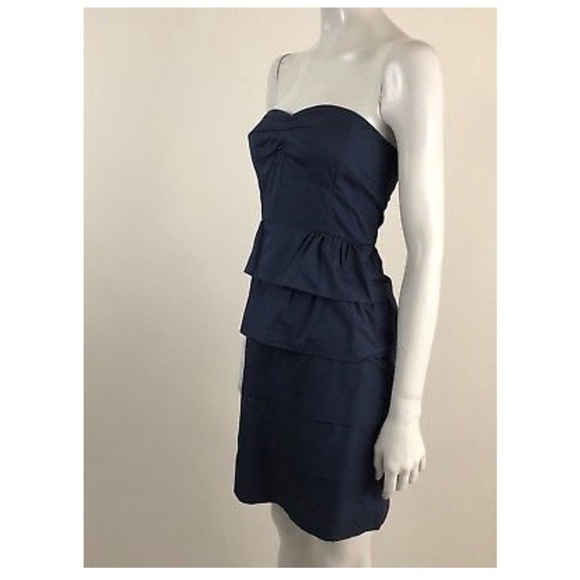 J. CREW Dress Poplin Brynn Strapless Tiered - Picture 3 of 5